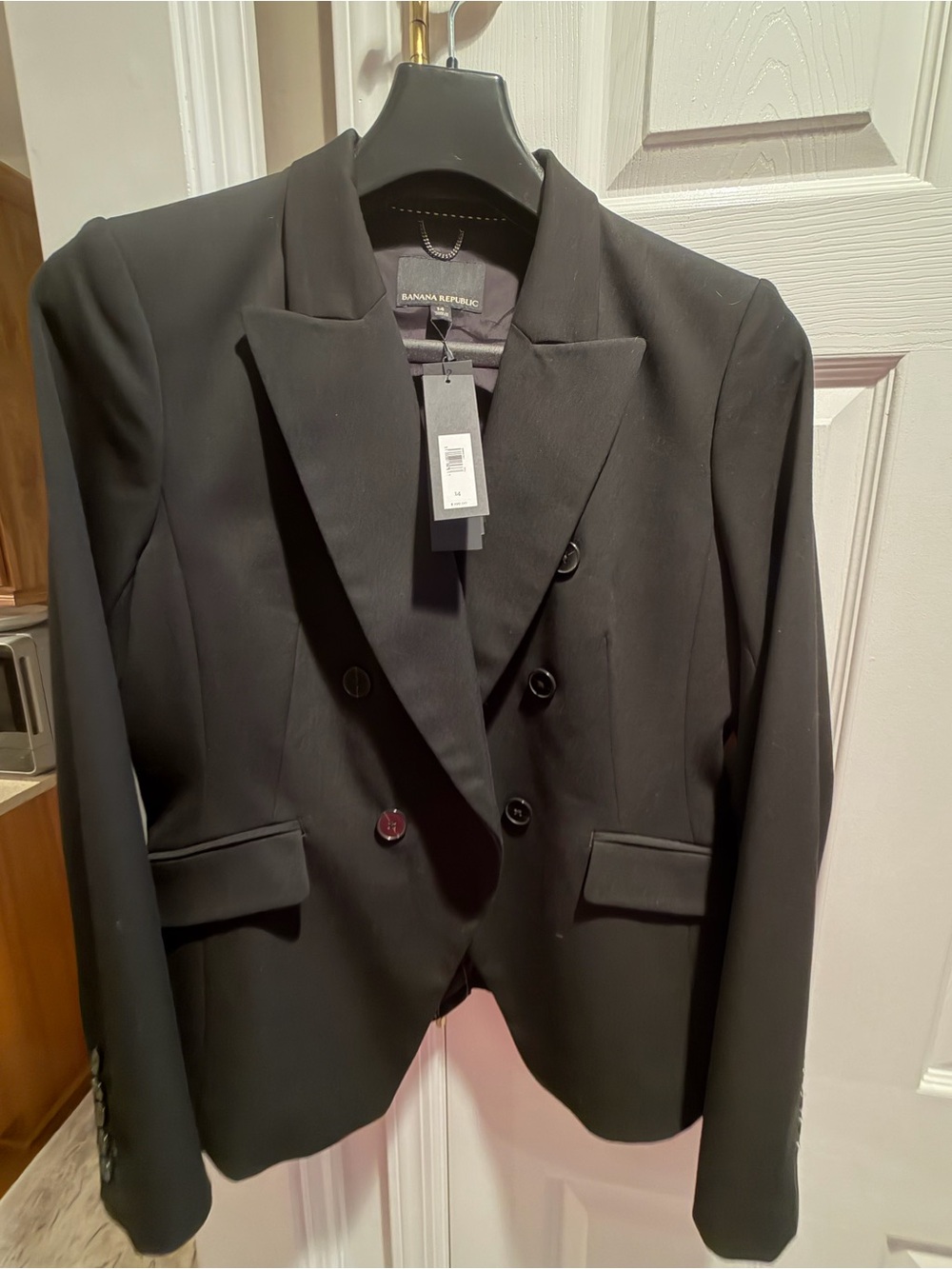 Banana Republic Black Double-Breasted Tailored Blazer. NWT